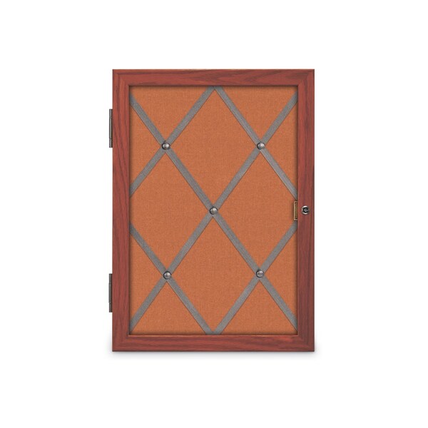 United Visual Products Sliding Door 12" Wood Framed Display Cas, UVDC1652-OAK-BLACK UVDC1652-OAK-BLACK - main